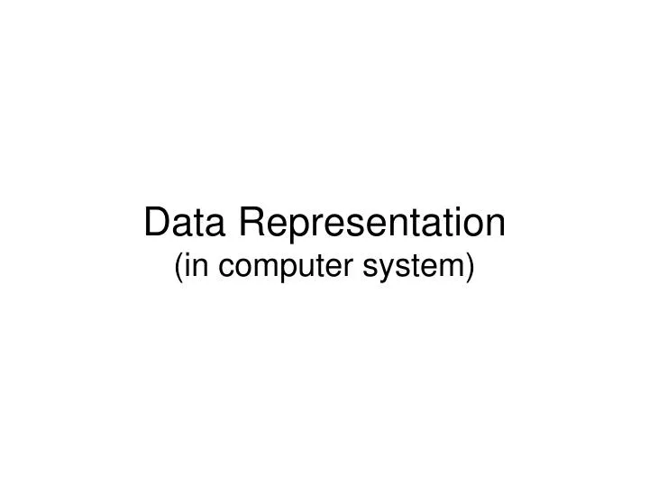 data representation in computer system