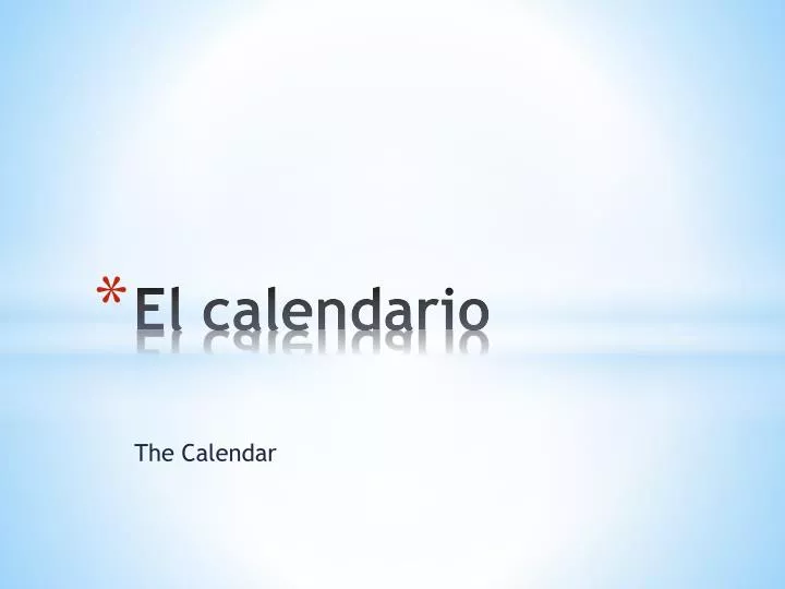 el calendario