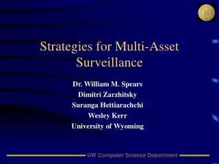 Strategies for Multi-Asset Surveillance