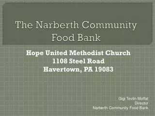 The Narberth Community Food Bank