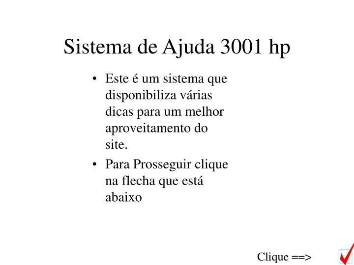 sistema de ajuda 3001 hp