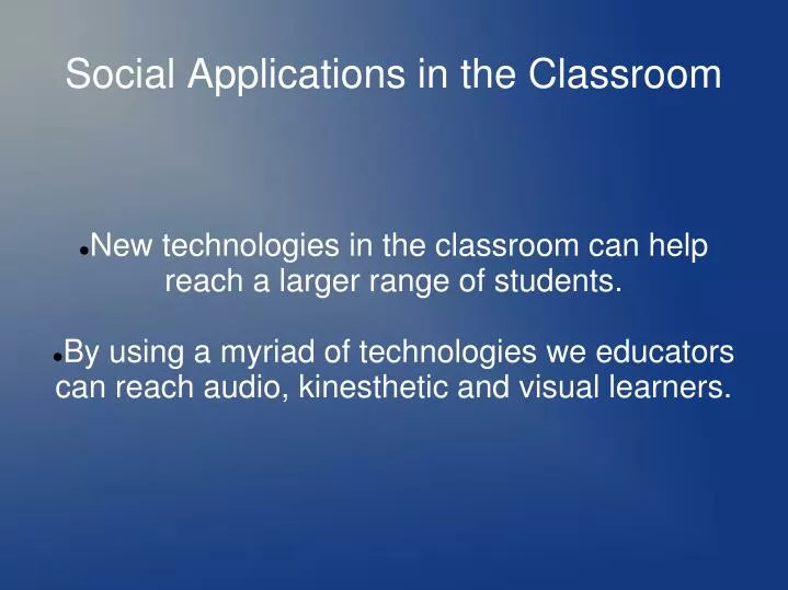 social applications in the classroom