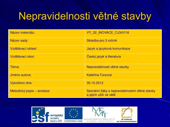 nepravidelnosti v tn stavby