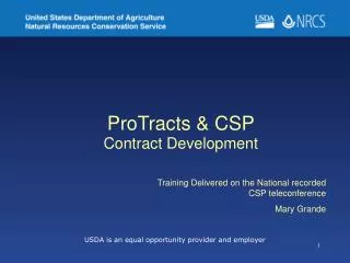 ProTracts &amp; CSP Contract Development