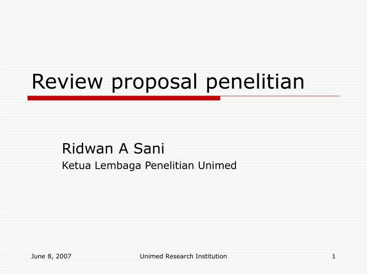 review proposal penelitian