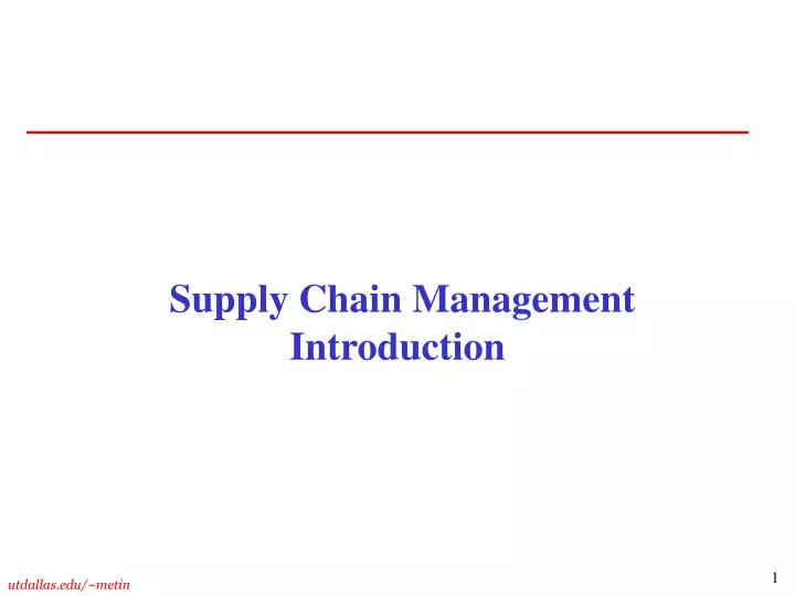supply chain management introduction
