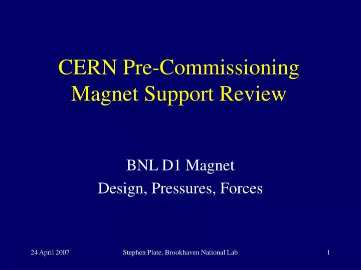 cern pre commissioning magnet support review