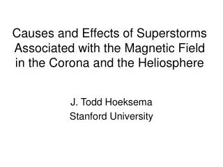 J. Todd Hoeksema Stanford University