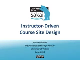 Instructor-Driven Course Site Design