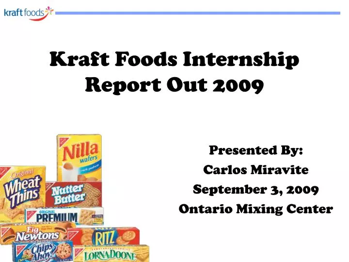 kraft foods internship report out 2009