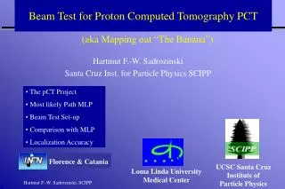 Beam Test for Proton Computed Tomography PCT
