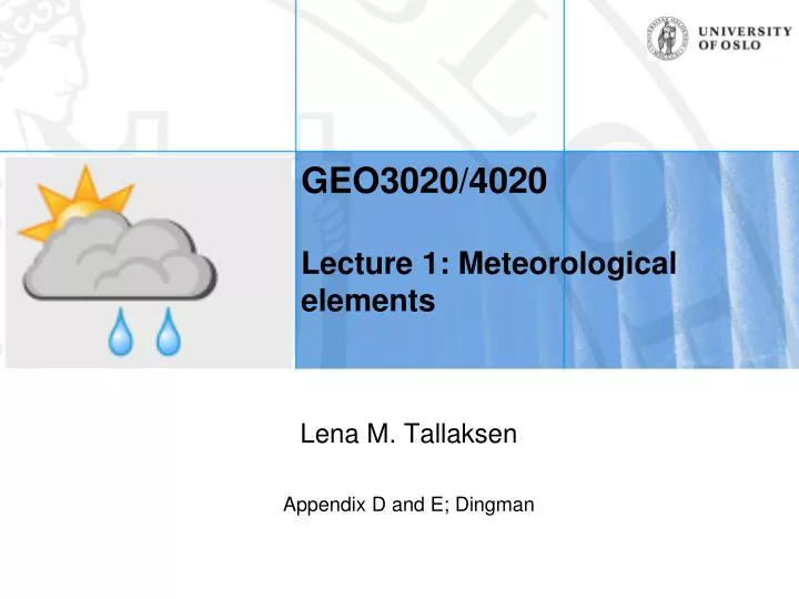 geo3020 4020 lecture 1 meteorological elements