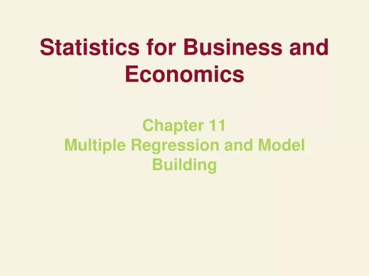 statistics for business and economics
