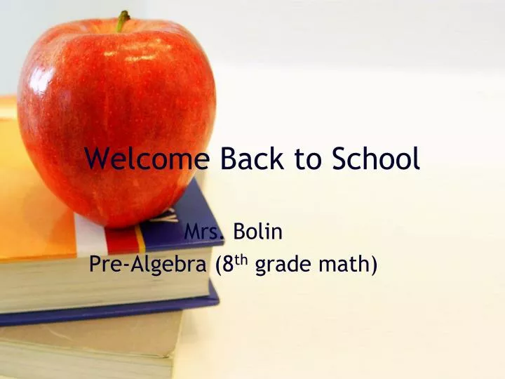 welcome back to school