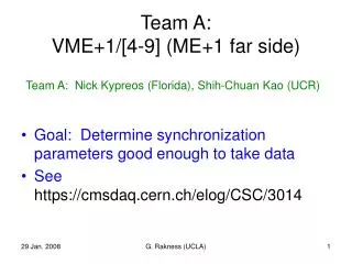 Team A: VME+1/[4-9] (ME+1 far side)