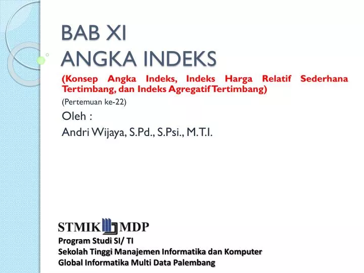 bab xi angka indeks