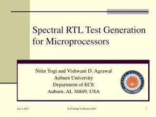 Spectral RTL Test Generation for Microprocessors