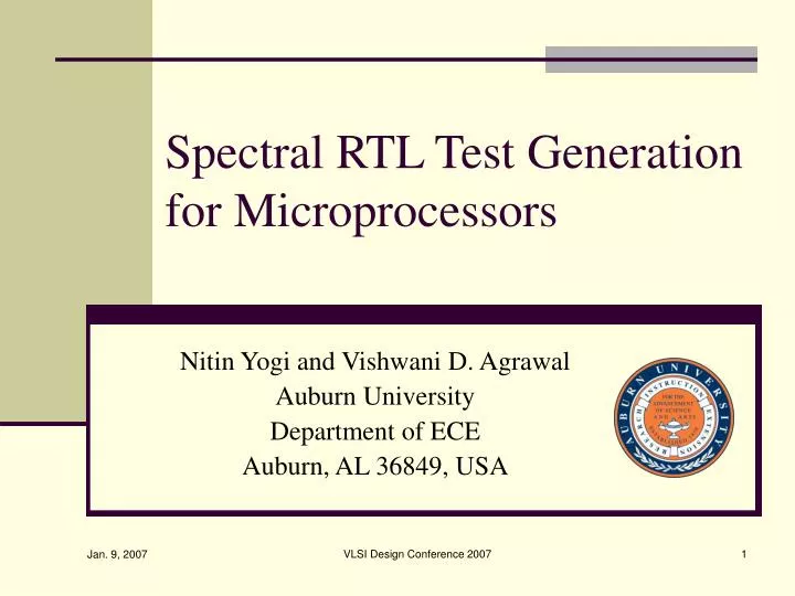 spectral rtl test generation for microprocessors