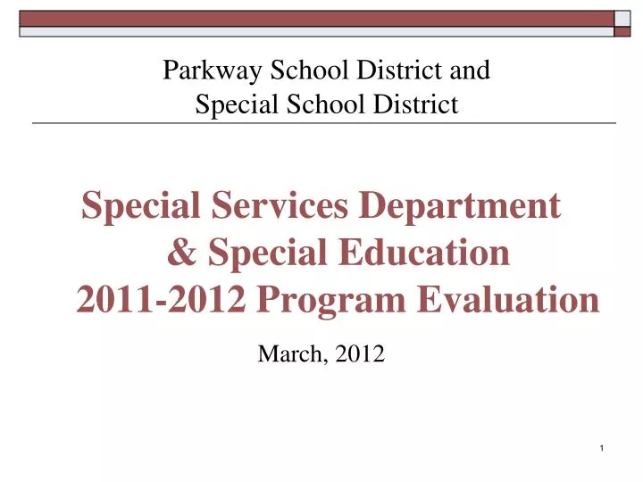 parkway school district and special school district