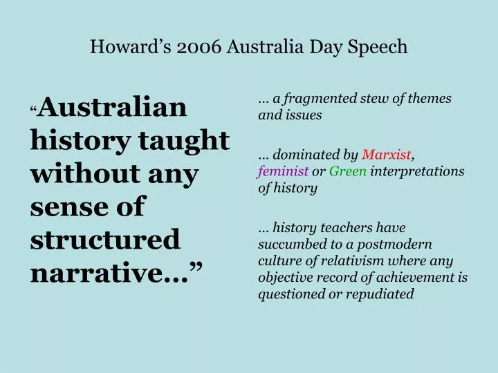 howard s 2006 australia day speech