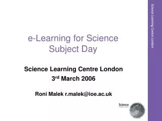 e-Learning for Science Subject Day