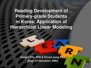 Dong-il Kim, PhD &amp; Choon-sung Park (Dept. of Education, SNU)