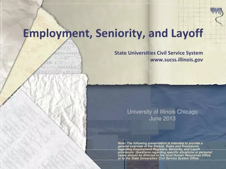 employment seniority and layoff state universities civil service system www sucss illinois gov