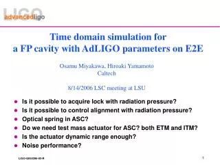 Is it possible to acquire lock with radiation pressure?