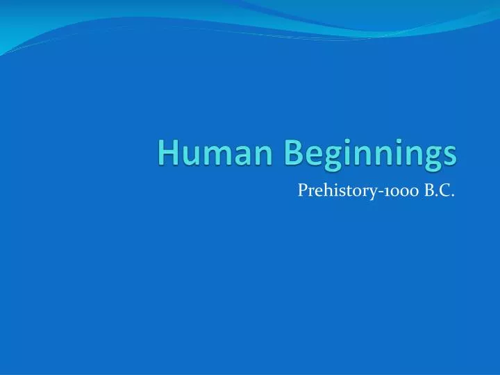 human beginnings