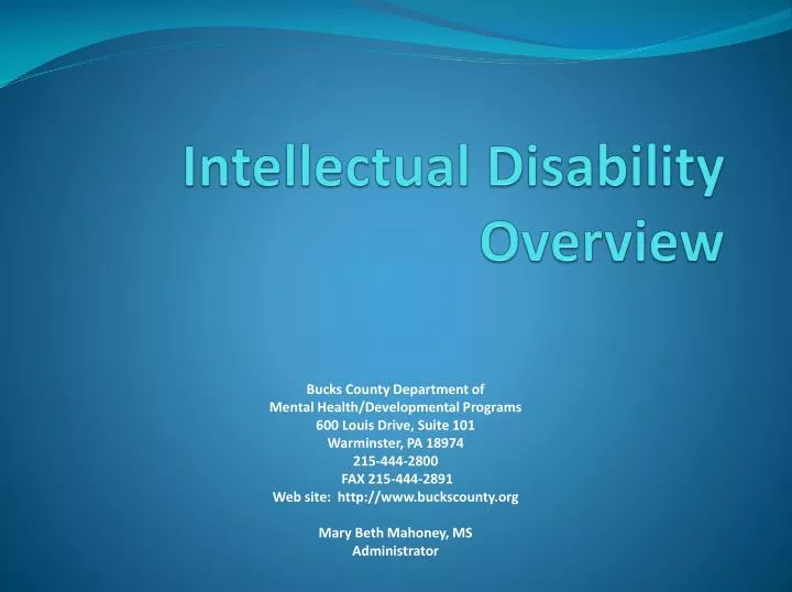 intellectual disability overview