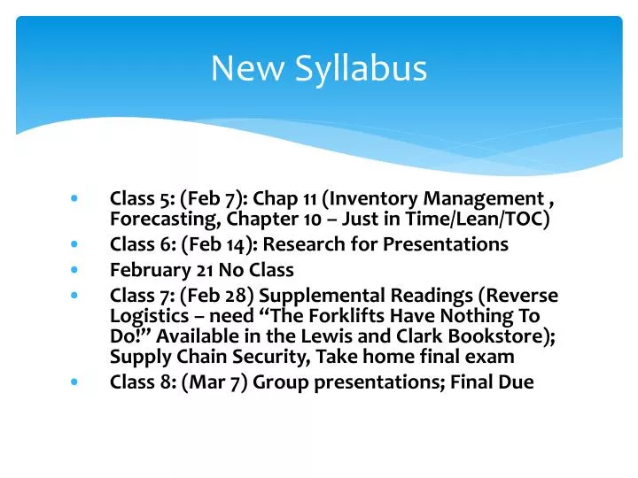 new syllabus
