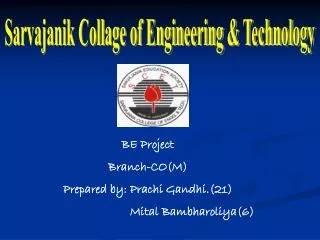 Sarvajanik Collage of Engineering &amp; Technology