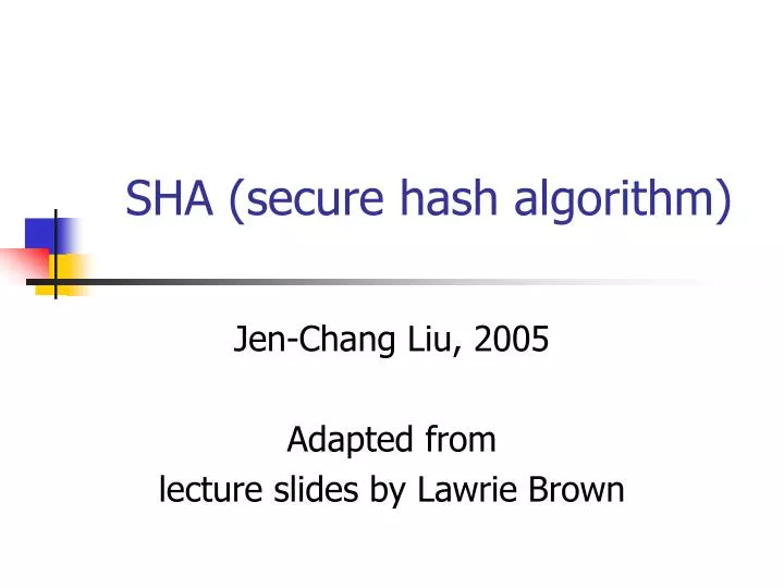 sha secure hash algorithm