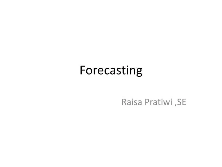 forecasting