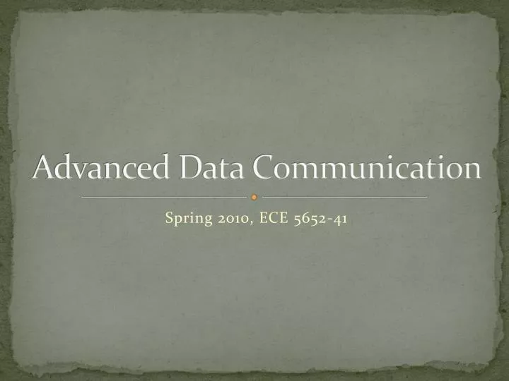 advanced data communication