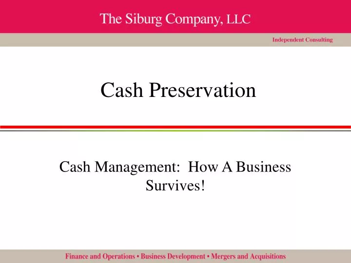 cash preservation