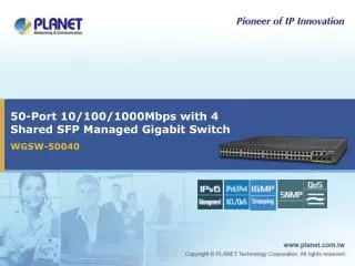 50-Port 10/100/1000Mbps with 4 Shared SFP Managed Gigabit Switch