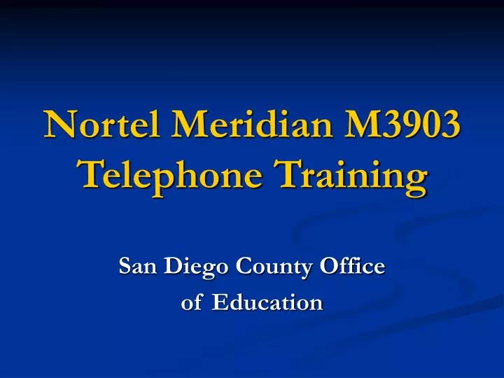 nortel meridian m3903 telephone training