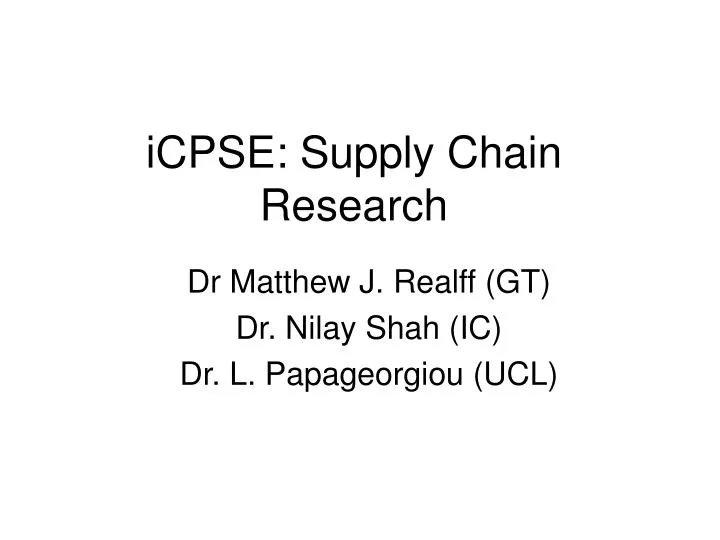 icpse supply chain research