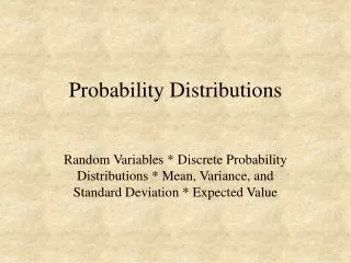 Probability Distributions