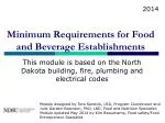 Minimum Requirements for Food and Beverage Establishments - slide 1