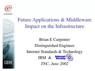 Future Applications &amp; Middleware Impact on the Infrastructure
