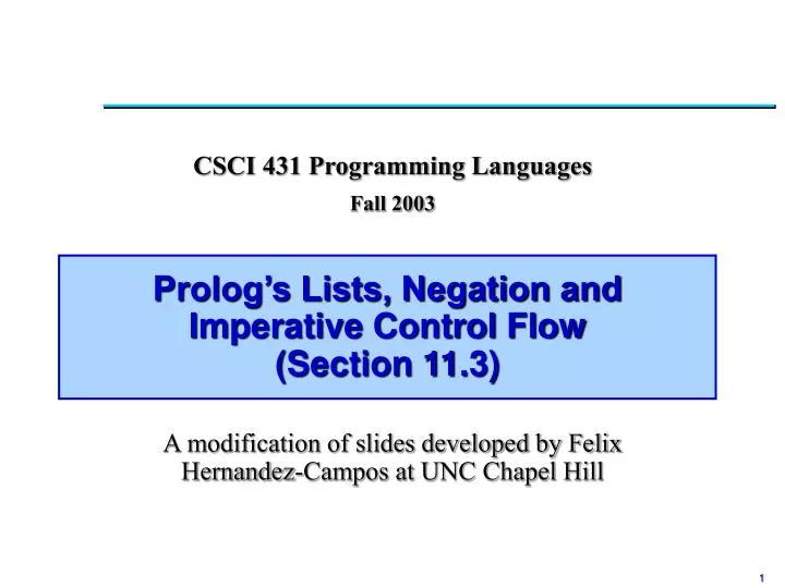 prolog s lists negation and imperative control flow section 11 3