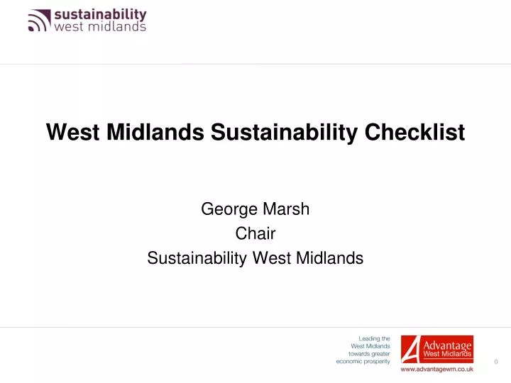 west midlands sustainability checklist