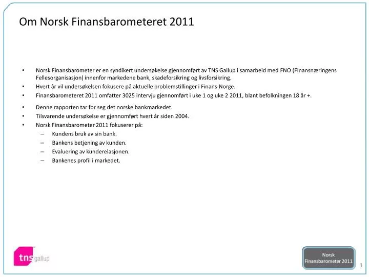 om norsk finansbarometeret 2011