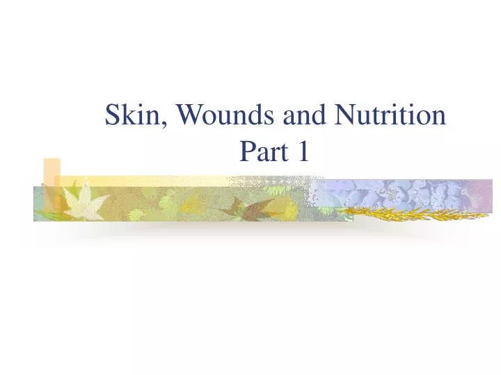 skin wounds and nutrition part 1