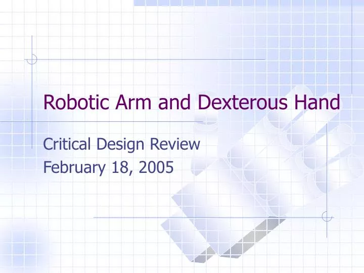 robotic arm and dexterous hand