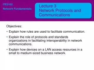 Lecture 3 Network Protocols and Communications