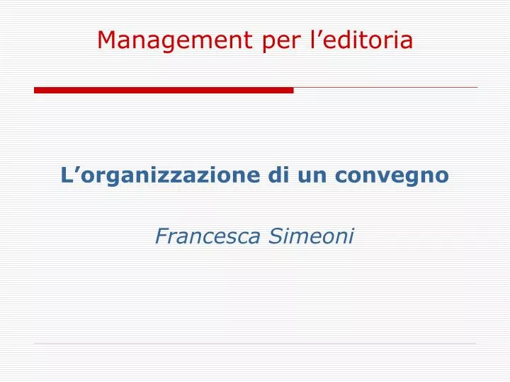 management per l editoria