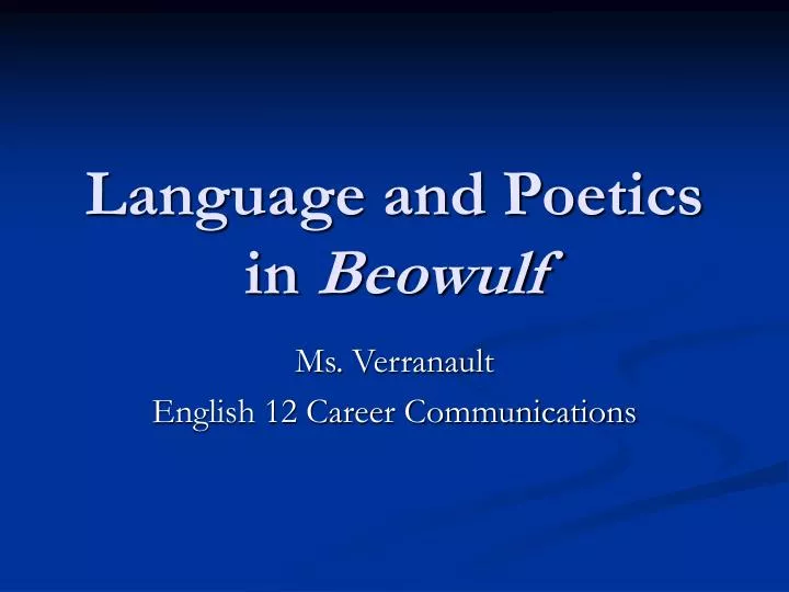 language and poetics in beowulf